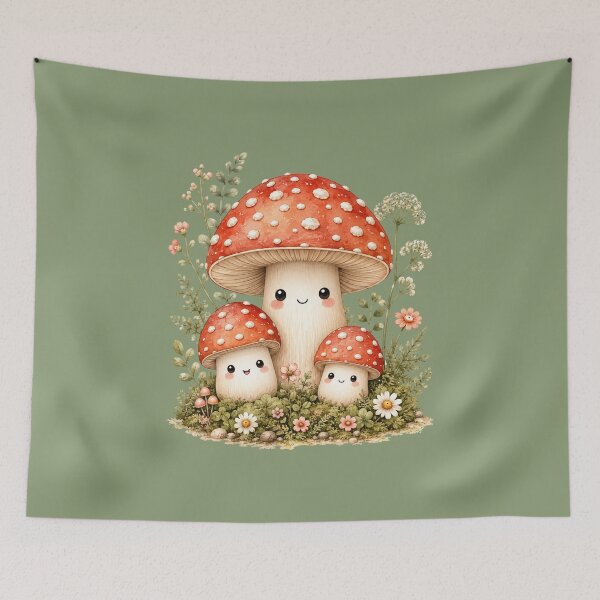 Item preview, Kawaii Cactus Family Illustration – Cute Desert Mother & Babies Design designed and sold by MagicMakerPh.