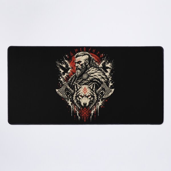 Item preview, Odin Viking Warrior – Ravens, Wolf & Norse Runes designed and sold by Bizon2910.