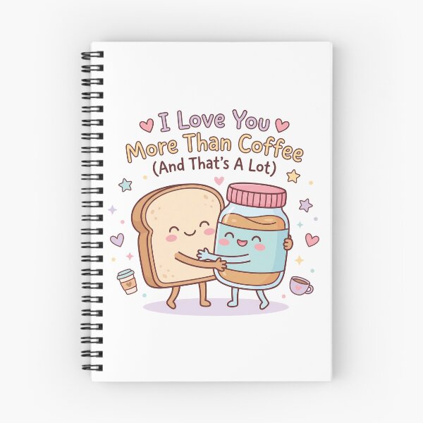 Item preview, I Love You More Than Coffee Cute Food Pun designed and sold by BobbyTee Merch.