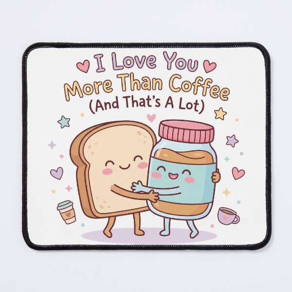 Item preview, I Love You More Than Coffee Cute Food Pun designed and sold by BobbyTee Merch.
