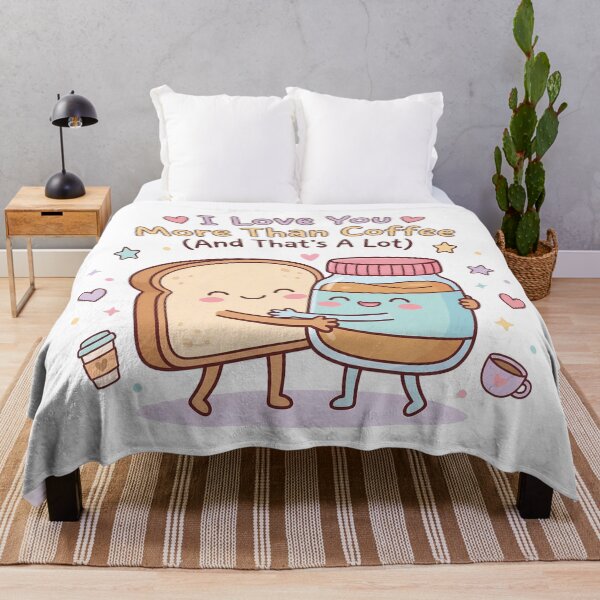 Item preview, I Love You More Than Coffee Cute Food Pun designed and sold by BobbyTee Merch.