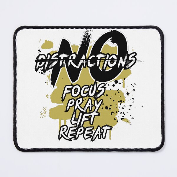 Item preview, No Distractions Focus Pray Lift Repeat Christian Gym designed and sold by Bezuiden.