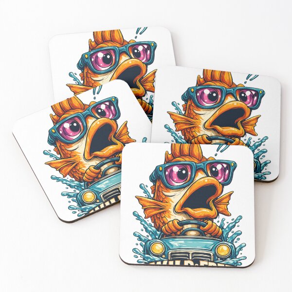 Item preview, Wild & Free - Funny Fish Driving Car Cartoon Tee designed and sold by Theshop611.