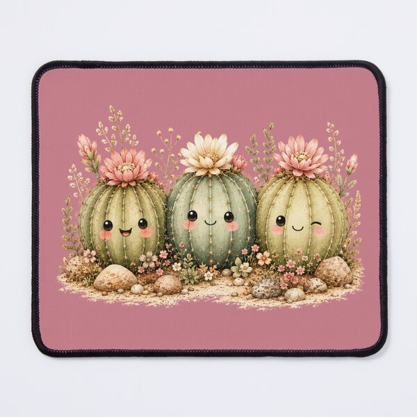 Item preview, Kawaii Cactus Best Friends Illustration – Barrel Cactus Trio Design Art designed and sold by MagicMakerPh.