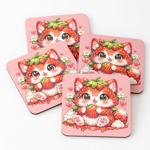 Item preview, Kawaii Strawberry Cat designed and sold by LoreliNLi.