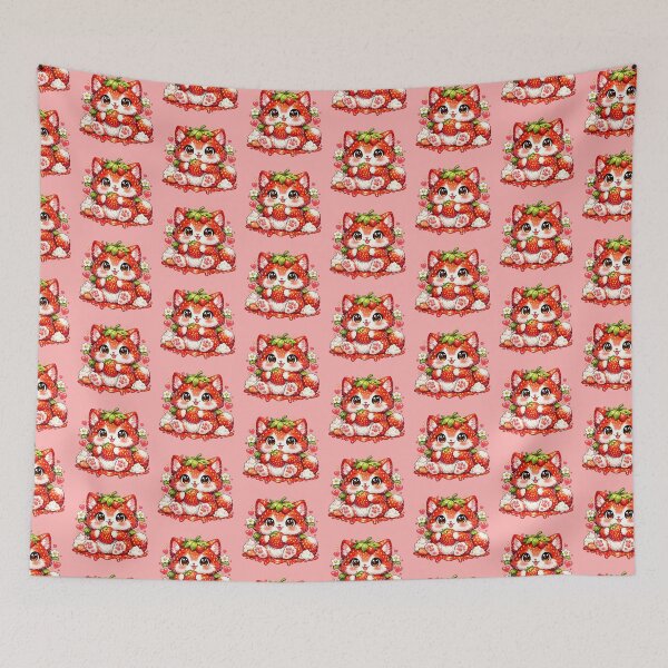 Item preview, Kawaii Strawberry Cat designed and sold by LoreliNLi.