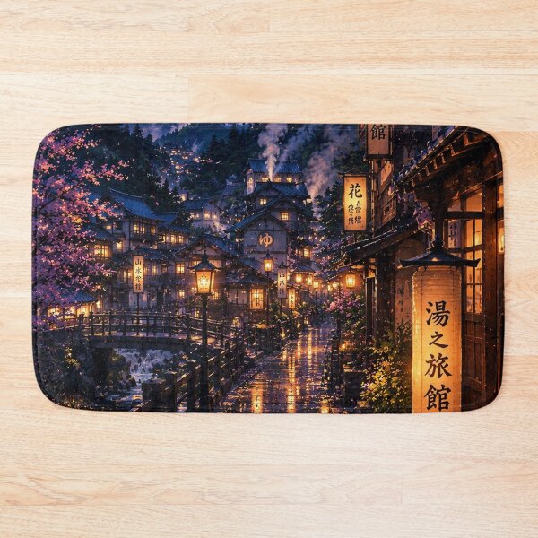 Item preview, japanese hot spring town designed and sold by helenaraoley.