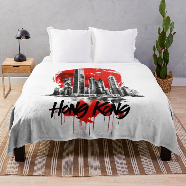 Item preview, Hong Kong Skyline - Retro Graffiti Red Sun City Art designed and sold by A-M-G-Shop.
