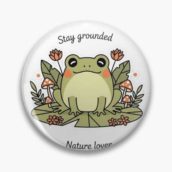 Item preview, Cute Nature Frog Sticker | Kawaii Frog in Forest | Stay Grounded Nature Lover Cartoon designed and sold by MMK1SHOP.