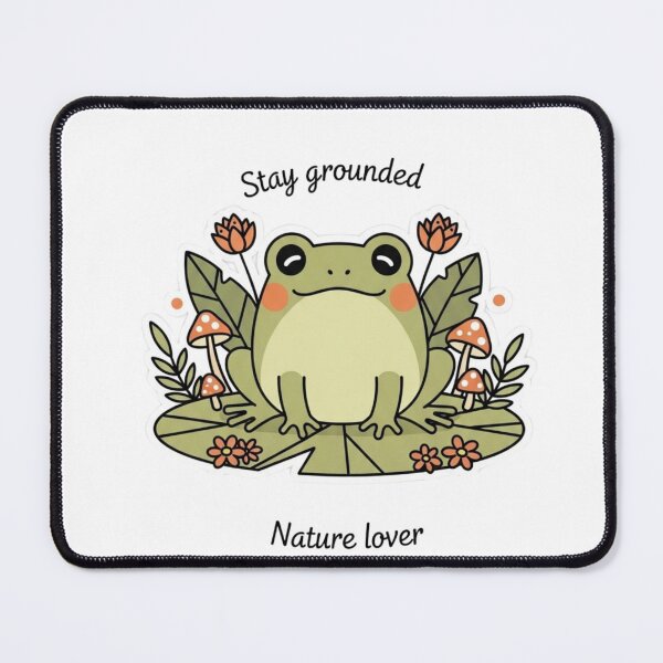 Item preview, Cute Nature Frog Sticker | Kawaii Frog in Forest | Stay Grounded Nature Lover Cartoon designed and sold by MMK1SHOP.