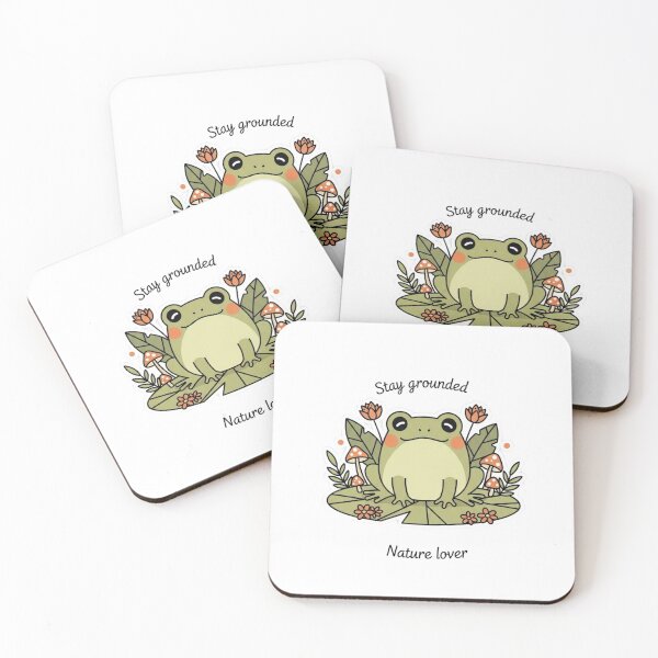 Item preview, Cute Nature Frog Sticker | Kawaii Frog in Forest | Stay Grounded Nature Lover Cartoon designed and sold by MMK1SHOP.