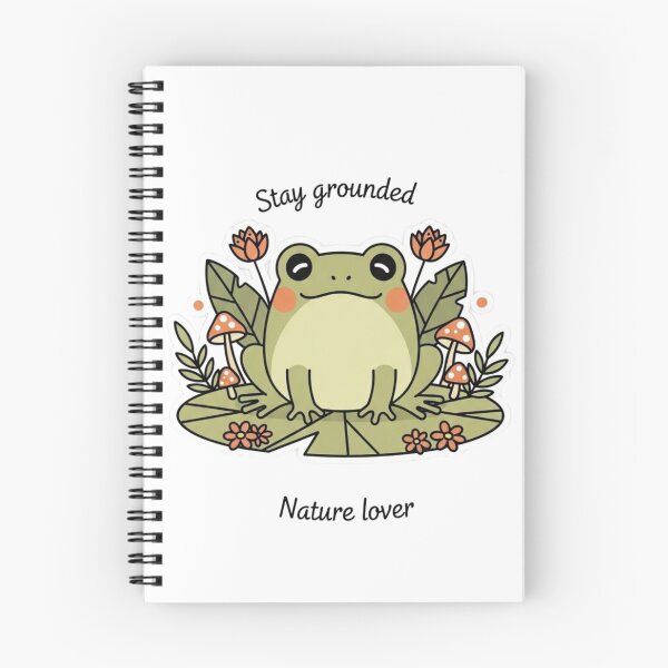 Item preview, Cute Nature Frog Sticker | Kawaii Frog in Forest | Stay Grounded Nature Lover Cartoon designed and sold by MMK1SHOP.
