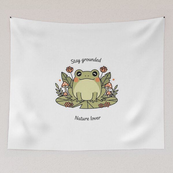 Item preview, Cute Nature Frog Sticker | Kawaii Frog in Forest | Stay Grounded Nature Lover Cartoon designed and sold by MMK1SHOP.