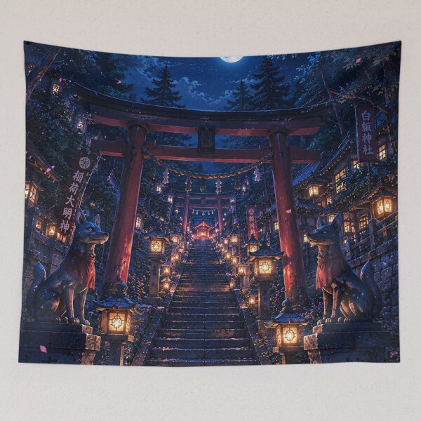 Item preview, Moonlit Fox Shrine Path designed and sold by helenaraoley.