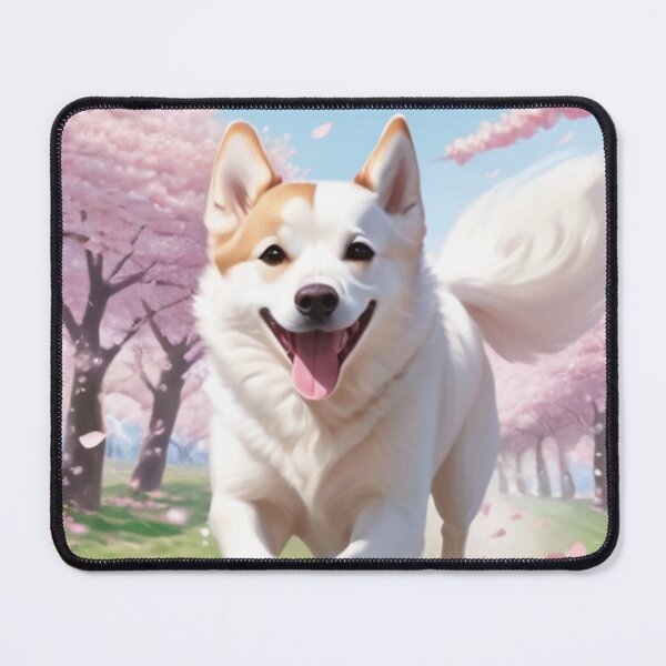 Item preview, Digital Art - Smiling Shiba Inu Dog, Spring Floral Atmosphere designed and sold by World-Pets.