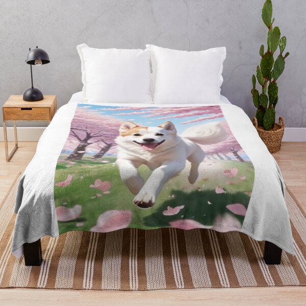 Item preview, Digital Art - Smiling Shiba Inu Dog, Spring Floral Atmosphere designed and sold by World-Pets.