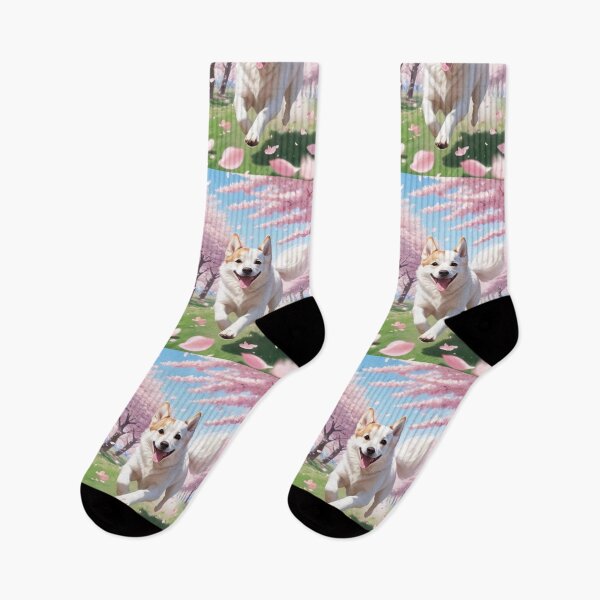 Item preview, Digital Art - Smiling Shiba Inu Dog, Spring Floral Atmosphere designed and sold by World-Pets.