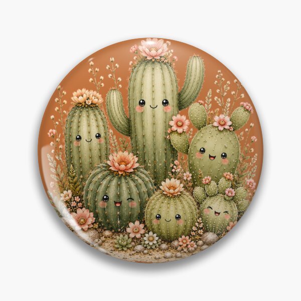 Item preview, Kawaii Cactus Garden Party Illustration – Five Desert Friends Design designed and sold by MagicMakerPh.