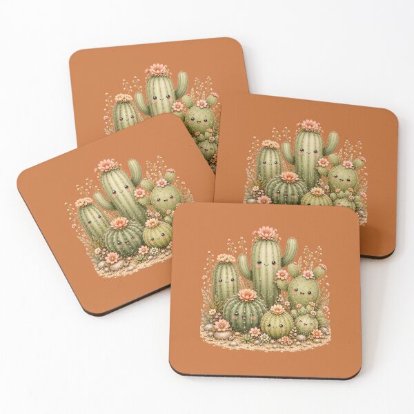 Item preview, Kawaii Cactus Garden Party Illustration – Five Desert Friends Design designed and sold by MagicMakerPh.