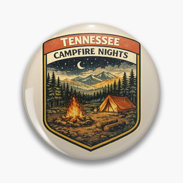 Item preview, Tennessee Campfire Nights – Retro Vintage Camping Poster designed and sold by Globalcitytees.
