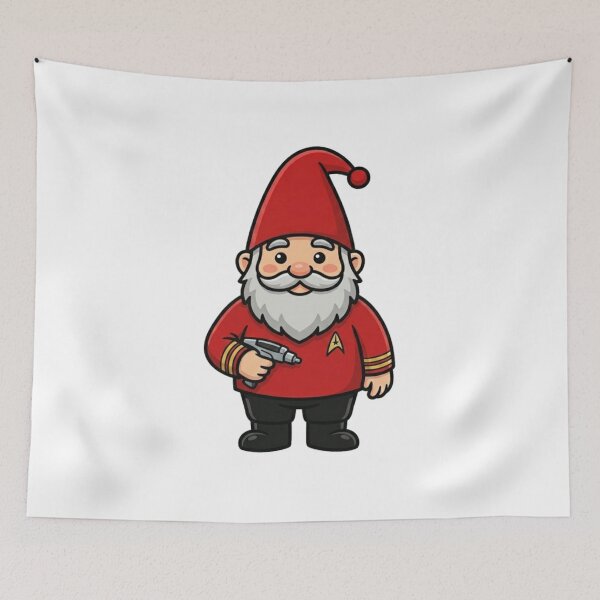 Item preview, Classic Red Shirt Starfleet Gnome designed and sold by Bad-Decisions-Designs.