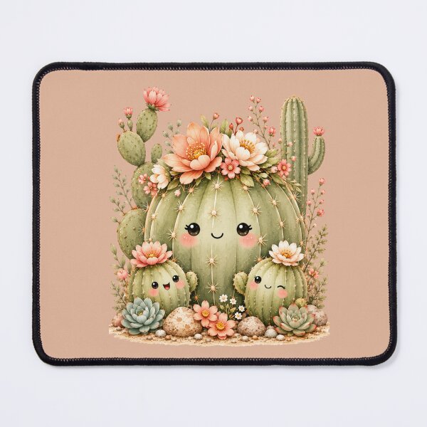 Item preview, Mama Cactus & Baby Illustration – Kawaii Flower Crown Design Art designed and sold by MagicMakerPh.