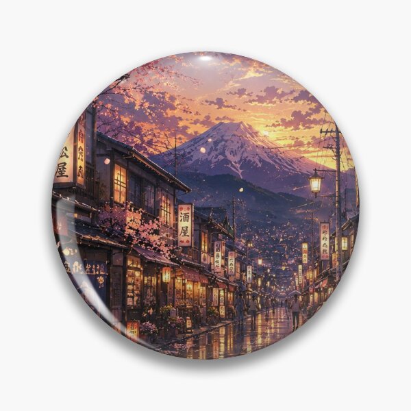Item preview, Twilight Sakura Street to Mount Fuji designed and sold by helenaraoley.