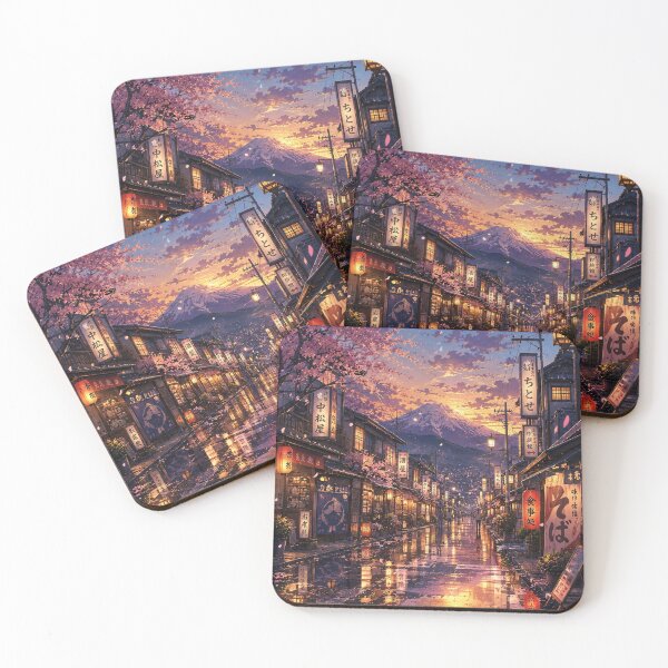 Item preview, Twilight Sakura Street to Mount Fuji designed and sold by helenaraoley.