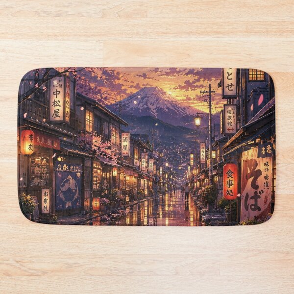 Item preview, Twilight Sakura Street to Mount Fuji designed and sold by helenaraoley.