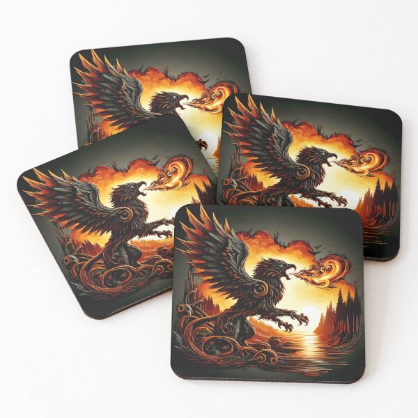 Item preview, Rust Griffin Breathing Fire, Ai Generated Art designed and sold by ACC .