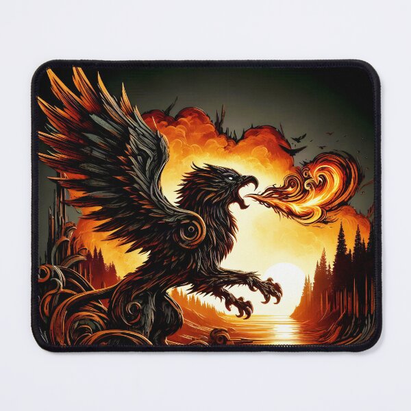 Item preview, Rust Griffin Breathing Fire, Ai Generated Art designed and sold by ACC .