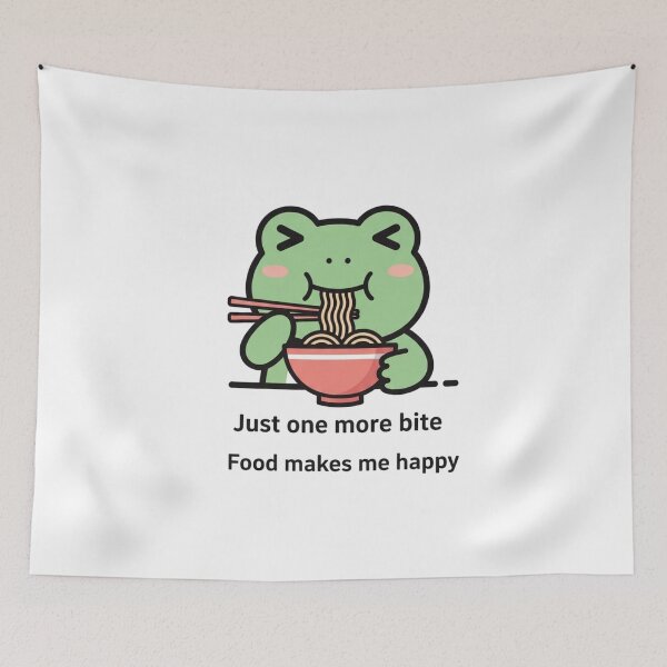 Item preview, Cute Ramen Frog Sticker | Kawaii Noodle Lover Frog | Just One More Bite Foodie Cartoon designed and sold by MMK1SHOP.