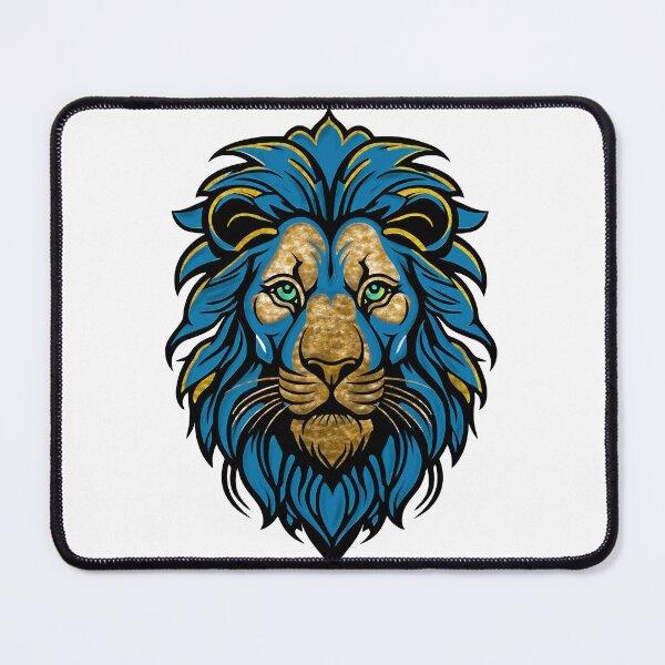 Item preview, Fierce Blue and Gold Lion Mascot Art designed and sold by Outlet Raloel.
