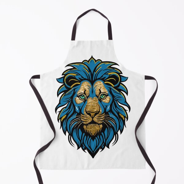 Item preview, Fierce Blue and Gold Lion Mascot Art designed and sold by Outlet Raloel.