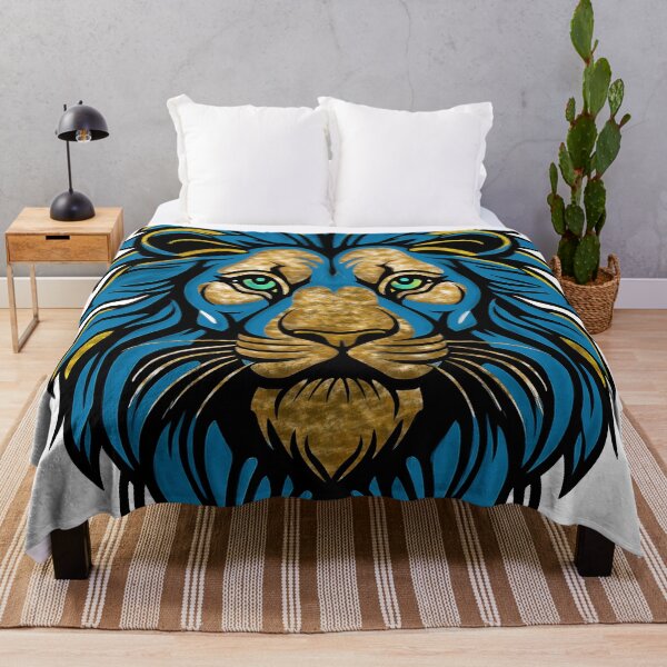 Item preview, Fierce Blue and Gold Lion Mascot Art designed and sold by Outlet Raloel.
