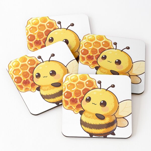 Item preview, Cute Bumblebee Holding a Honeycomb Slice designed and sold by pumsquare.