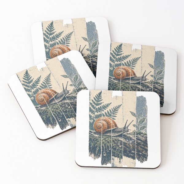 Item preview, Garden Snail on the Mossy Log Wild Animal Animal Nature Art designed and sold by VisualArtsOasis.