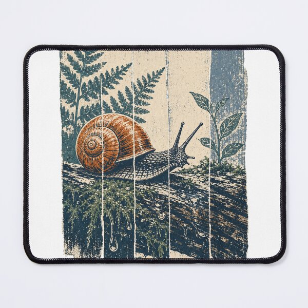Item preview, Garden Snail on the Mossy Log Wild Animal Animal Nature Art designed and sold by VisualArtsOasis.