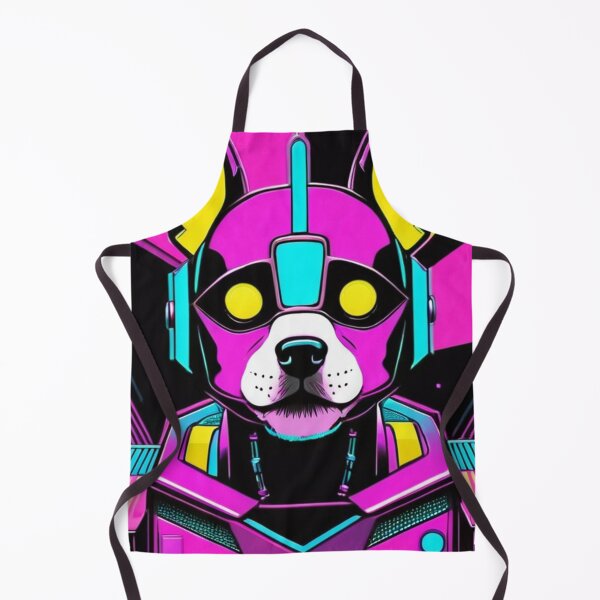 Item preview, Digital Art - Stylized Cybernetic Dog, Futuristic Vaporwave Portrait designed and sold by World-Pets.