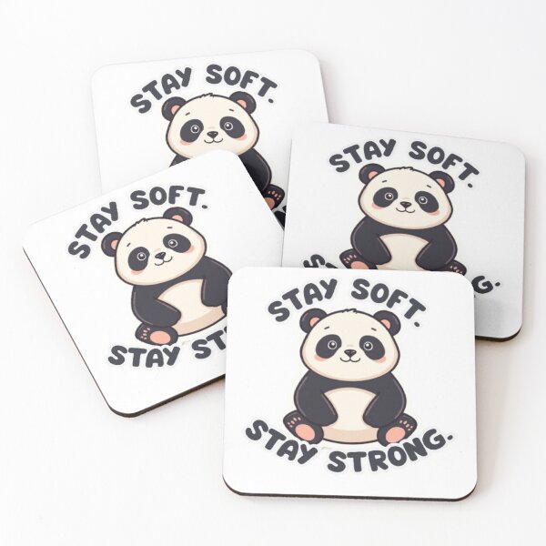 Item preview, Stay Soft Stay Strong | Kawaii Panda Motivational Quote Sticker designed and sold by Tiny-Doodle-Co.