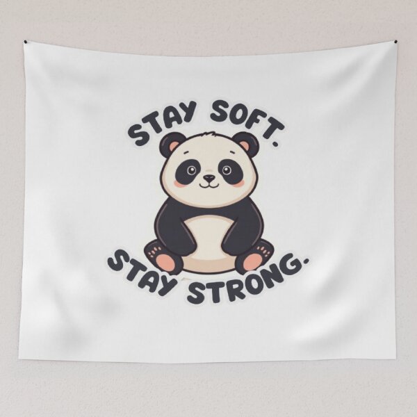 Item preview, Stay Soft Stay Strong | Kawaii Panda Motivational Quote Sticker designed and sold by Tiny-Doodle-Co.
