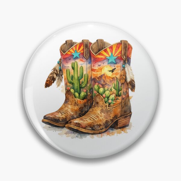 Item preview, Western Cowgirl Boots Cactus Arizona  designed and sold by Artbymonika.