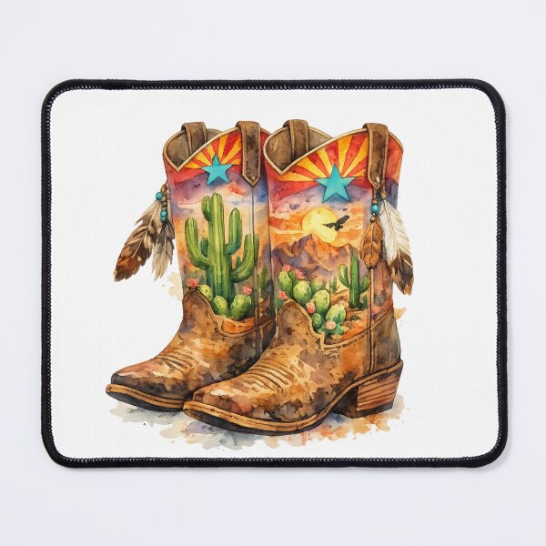 Item preview, Western Cowgirl Boots Cactus Arizona designed and sold by Artbymonika.