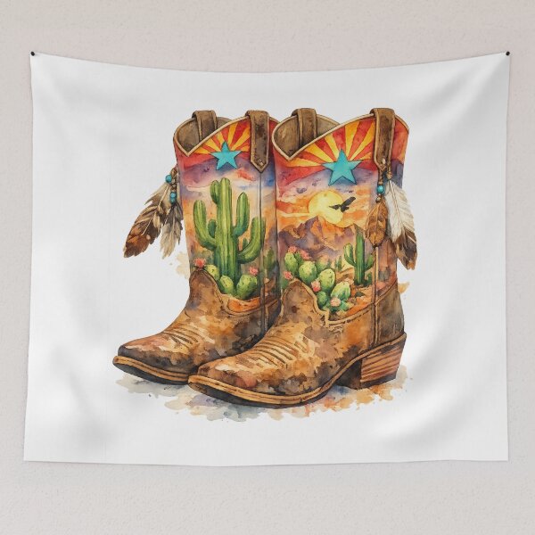 Item preview, Western Cowgirl Boots Cactus Arizona  designed and sold by Artbymonika.