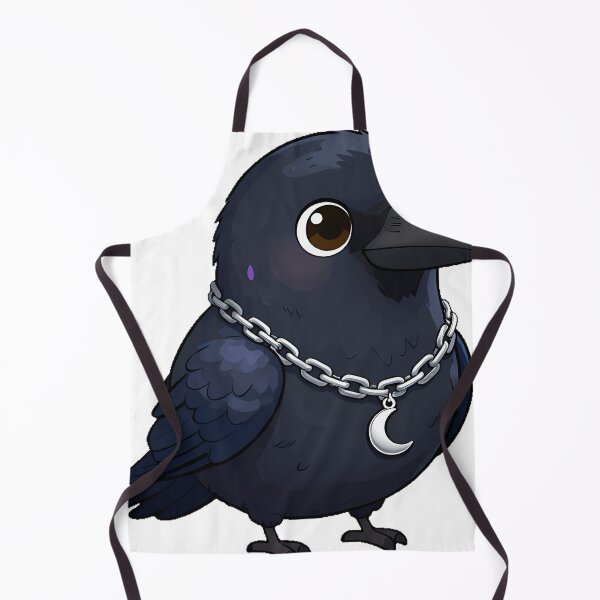 Item preview, Black Raven with a Silver Crescent Charm designed and sold by IllumeInk.