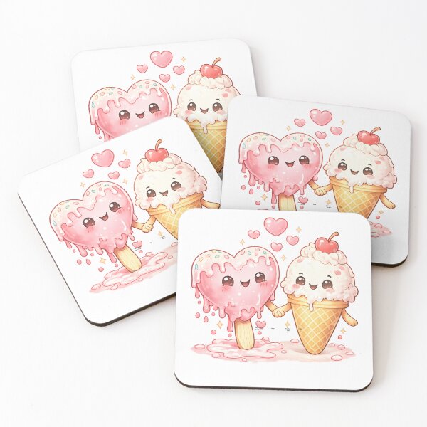 Item preview, Cute Kawaii Ice Cream & Ice Lolly Love designed and sold by GeaSupplyStudio.