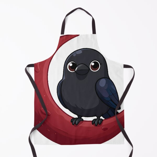 Item preview, Black Crow Perched on a Crimson Crescent Moon designed and sold by IllumeInk.