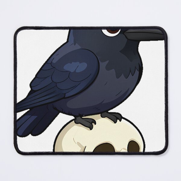 Item preview, Black Raven Perched on a Bone-White Skull designed and sold by IllumeInk.