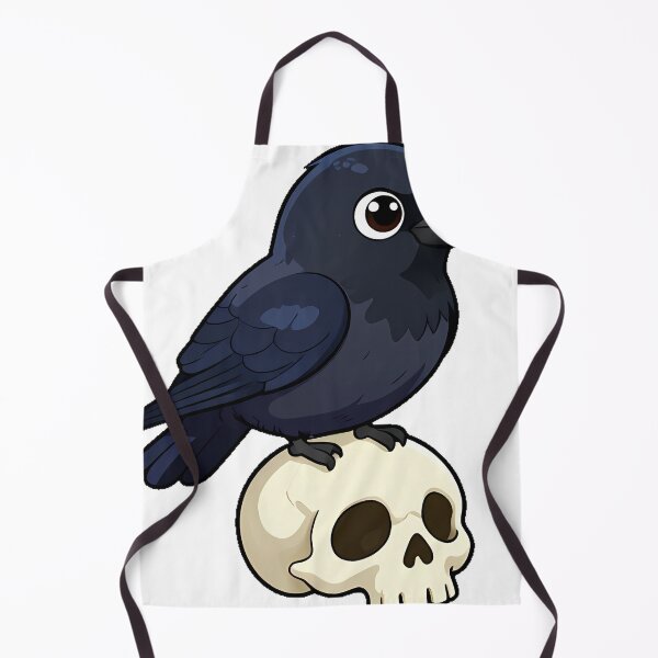 Item preview, Black Raven Perched on a Bone-White Skull designed and sold by IllumeInk.