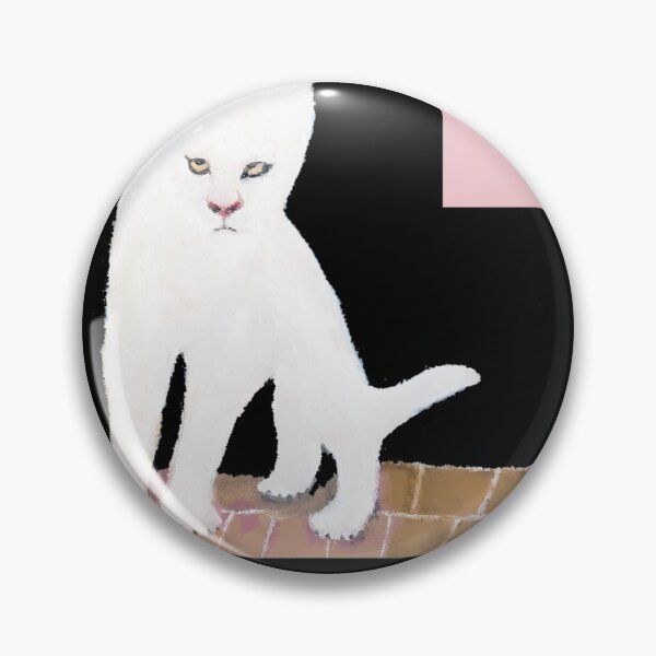 Item preview, Grumpy White Cat Sitting On Brick Wall Art designed and sold by SophiePetit.